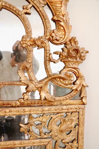 French Regence gilded wood mirror - 