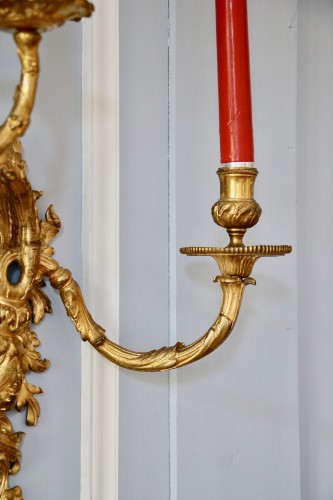 Paire d'appliques en bronze doré au modèle de Boulle - Régence