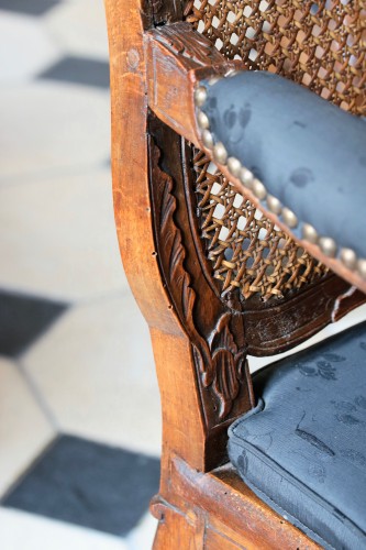 XVIIIe siècle - Paire de fauteuils cannés d'époque Régence