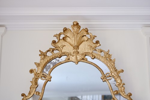 Miroirs, Trumeaux  - Miroir à parecloses en bois doré