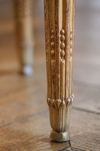 Gilded carved wood Louis XVI stool  - 