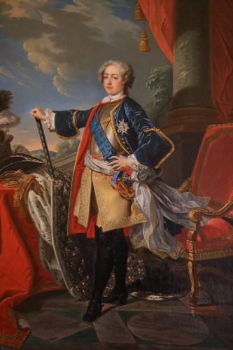 Tableaux et dessins Tableaux XVIIIe siècle - Portrait représentant le jeune Louis XV en tenue d'apparat