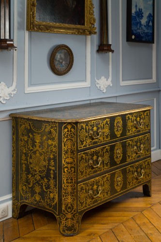 Rare commode with Bérain-style decoration in imitation of Boulle marquetry - Furniture Style Louis XIV
