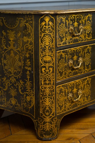 Rare commode with Bérain-style decoration in imitation of Boulle marquetry - Louis XIV