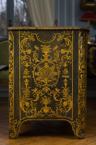 Louis XIV - Rare commode with Bérain-style decoration in imitation of Boulle marquetry