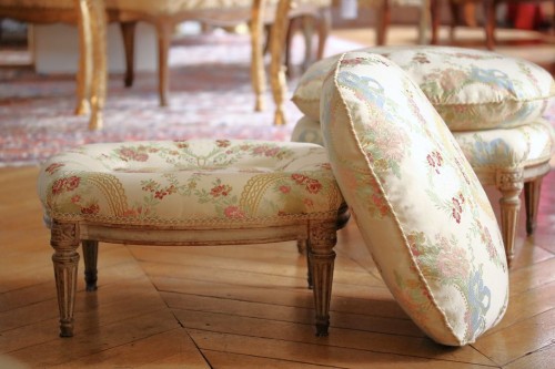 Pair of lacquered stools - Seating Style Louis XVI