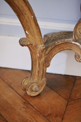 Console en bois doré et sculpté - Galerie Pellat de Villedon