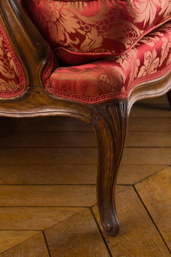 Sièges Fauteuil & Bergère - Paire de bergères à la Reine Louis XV estampillée Jacques Pierre Letellier