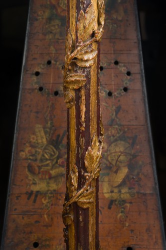 Antiquités - Harpe à pédale en bois doré et sculpté d'époque Louis XVI