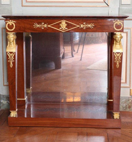 Paire de tables consoles estampillée Bernard Molitor - Mobilier Style Empire