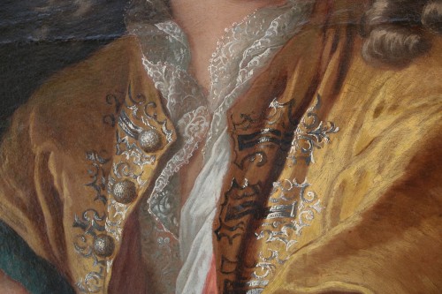 Tableaux et dessins Tableaux XVIIIe siècle - Portrait d’homme au drapé vert attribué à André BOUYS (1656-1740)