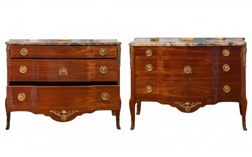 Paire de commodes d'époque Transition