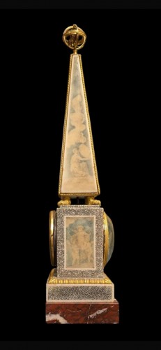 Pendule obélisque Louis XVI signée Bourdier - Galerie Pellat de Villedon