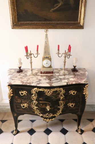 Antiquités - Pendule obélisque Louis XVI signée Bourdier