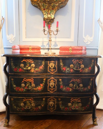Commode laquée d'époque Louis XIV - Mobilier Style Louis XIV