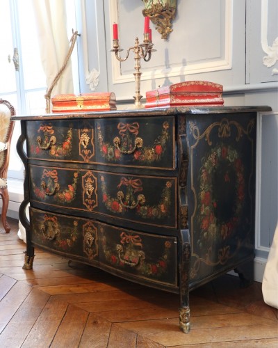 Mobilier Commode - Commode laquée d'époque Louis XIV