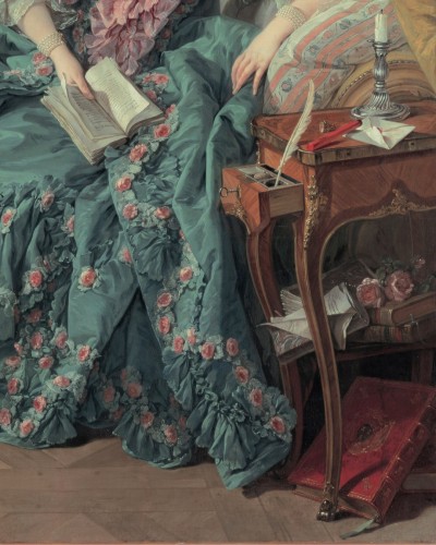 Antiquités - Table à écrire, modèle de RVLC dit Lacroix d'époque Louis XV