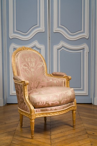 Paire de bergères Louis XVI, estampillée Antoine Gailliard - Galerie Pellat de Villedon