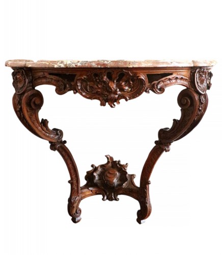 Console en bois sculpté d'époque Régence