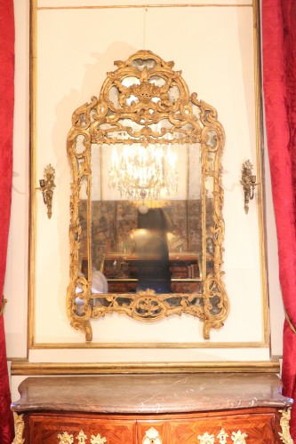 Miroir provençal d'époque Louis XV - Miroirs, Trumeaux Style Louis XV