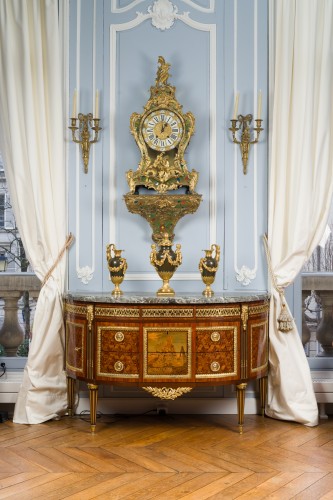 Commode demi-lune d'époque Louis XVI - Mobilier Style Louis XVI