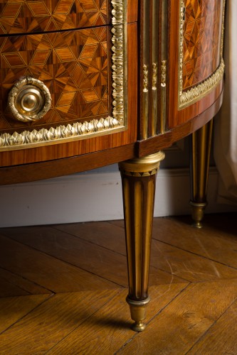 Louis XVI - Commode demi-lune d'époque Louis XVI