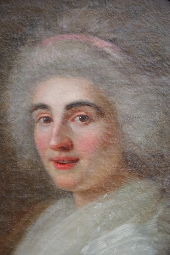 XVIIIe siècle - Portrait d'une pianiste, attribué à Jean-François Marie Bellier (1745-1836)