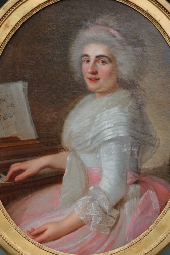 Portrait d'une pianiste, attribué à Jean-François Marie Bellier (1745-1836) - Louis XVI