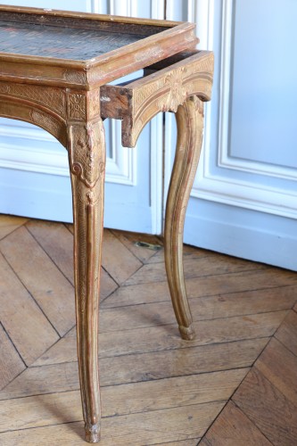 Antiquités - Table en cabaret d'époque Louis XV