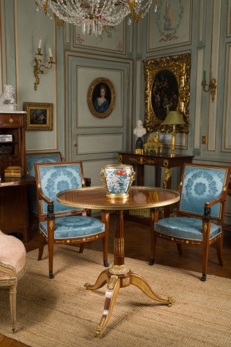 Louis XVI - Guéridon en acajou estampillé Martin Carlin et JME