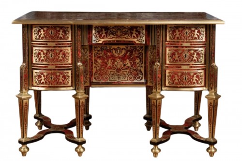 Bureau Mazarin en marqueterie Boulle