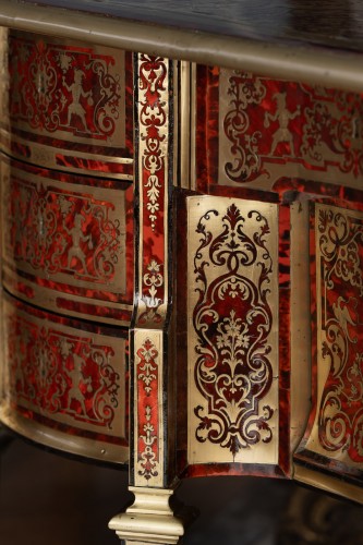 Antiquités - Bureau Mazarin en marqueterie Boulle