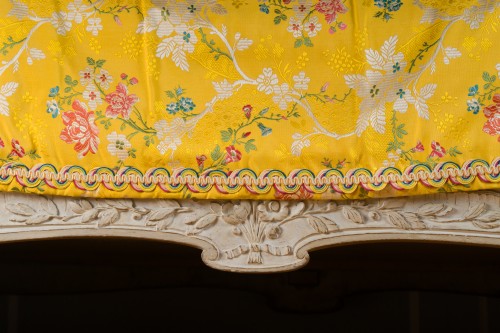 Furniture  - Polonaise Bed in Grey Lacquered Wood, Stamped Nicolas Heurtaut