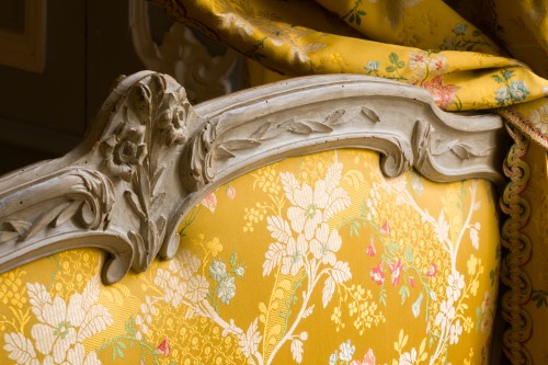 18th century - Polonaise Bed in Grey Lacquered Wood, Stamped Nicolas Heurtaut
