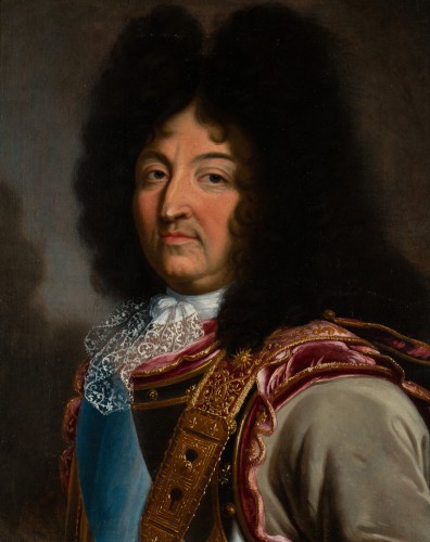  Portrait de Louis XIV, Atelier de Hyacinthe Rigaud - Tableaux et dessins Style Louis XIV