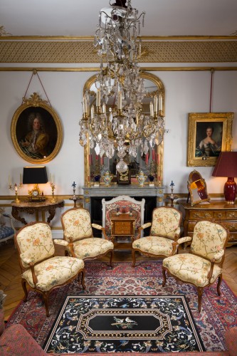 Suite de quatre fauteuils à la reine, estampillés Tilliard - Sièges Style Louis XV