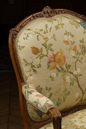 XVIIIe siècle - Suite de quatre fauteuils à la reine, estampillés Tilliard