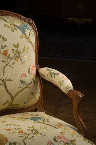 Suite de quatre fauteuils à la reine, estampillés Tilliard - Louis XV