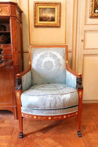 XVIIIe siècle - Suite de deux bergères, deux fauteuils et un canapé de Jean-Baptiste Demay