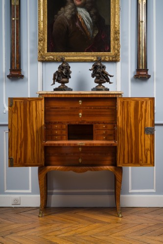 Secrétaire orné de panneaux en laque de Chine estampillé Delorme - Mobilier Style Transition