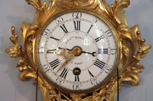 Cartel d’époque Louis XV en bronze doré, signé Saint Germain - Horlogerie Style Louis XV