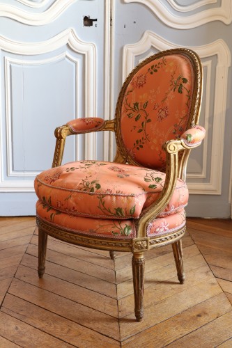 XVIIIe siècle - Suite de quatre fauteuils Louis XVI de Nadal l'Ainé