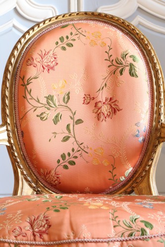 Louis XVI - Suite de quatre fauteuils Louis XVI de Nadal l'Ainé