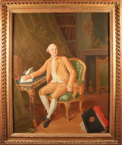 Portrait d'un ingénieur, signé Marchand 1777 - Tableaux et dessins Style 