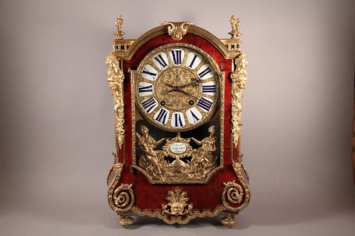 Cartel en écaille rouge, de Balthazar à Paris - Horlogerie Style Louis XIV