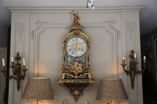 Cartel en marqueterie "Boulle" époque Louis XVI - Horlogerie Style Louis XIV