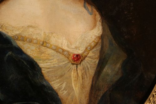 Tableaux et dessins Tableaux XVIIe siècle - Portrait de jeune femme au rubis, fin XVIIe siècle
