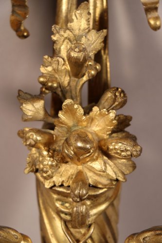 Pair of sconces with flowered quivers, Louis XVI period - 