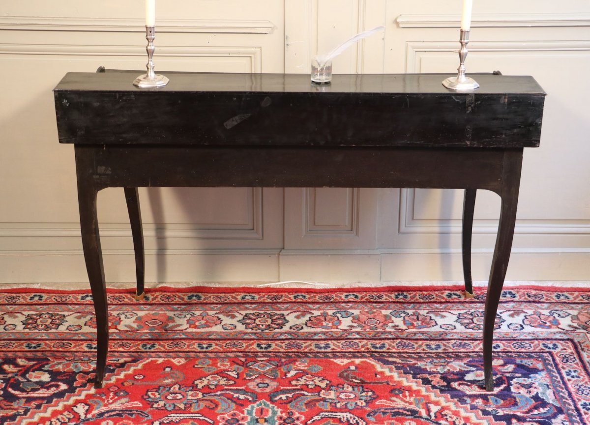 Bureau Bois Noirci : Bureau à gradin bois noirci et bronze fin régence xviiie