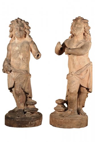 Pair of terracotta putti, 17th century Florence